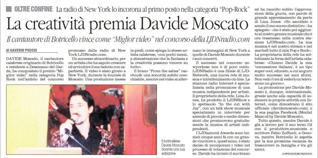 davide moscoto newspaper article